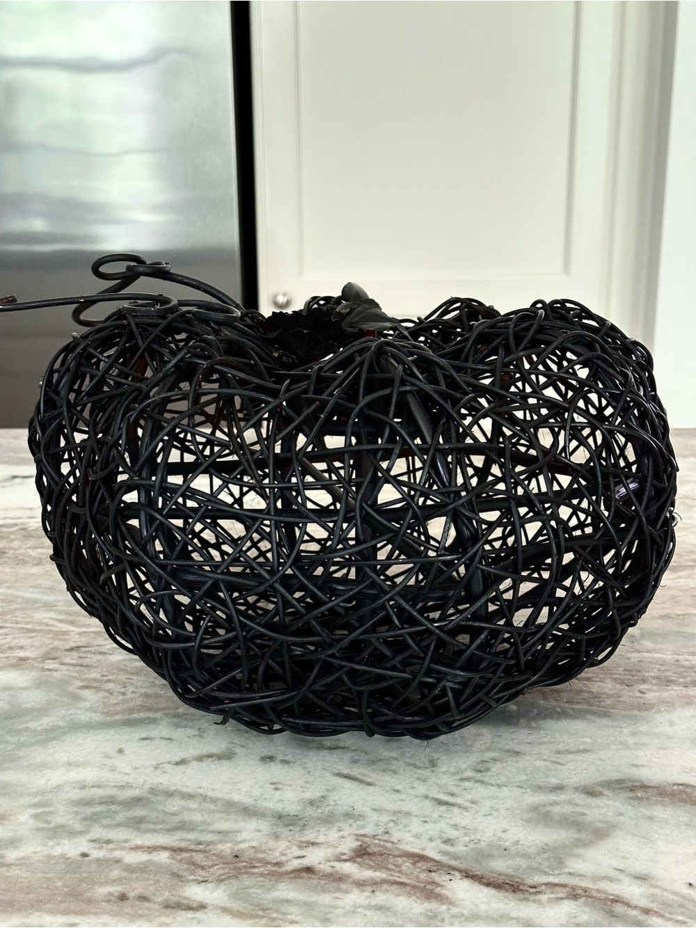 Halloween Pumpkin - Large Black Wicker Pumpkin Fall Halloween Decor - Picture 6 of 16